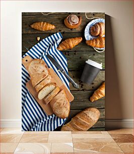 Πίνακας, Bread and Pastries on Wooden Table Ψωμί και γλυκά σε ξύλινο τραπέζι