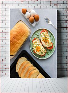 Πίνακας, Breakfast Arrangement with Bread and Eggs Τακτοποίηση πρωινού με ψωμί και αυγά