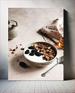 Πίνακας, Breakfast Granola with Blackberries Πρωινό Granola με Βατόμουρα