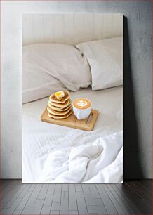 Πίνακας, Breakfast in Bed with Pancakes and Coffee Πρωινό στο κρεβάτι με τηγανίτες και καφέ