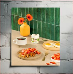 Πίνακας, Breakfast Scene with Flowers and Food Σκηνή πρωινού με λουλούδια και φαγητό
