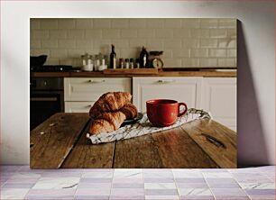 Πίνακας, Breakfast Setting with Croissants and Coffee Πρωινό με κρουασάν και καφέ