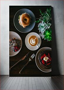 Πίνακας, Breakfast Spread with Coffee and Baked Goods Άλειμμα πρωινού με καφέ και αρτοσκευάσματα