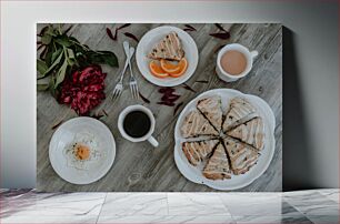 Πίνακας, Breakfast Spread with Coffee and Pastry Άλειμμα πρωινού με καφέ και ζαχαροπλαστική