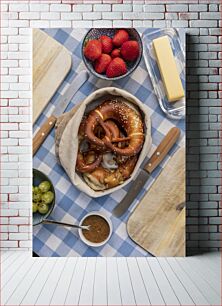 Πίνακας, Breakfast Table with Pretzels and Fruit Τραπέζι πρωινού με κουλούρια και φρούτα