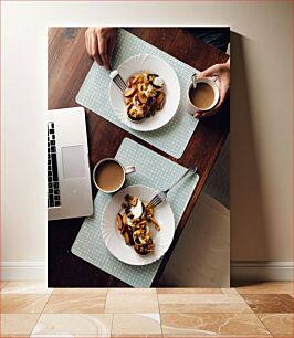 Πίνακας, Breakfast with Coffee and Laptop Πρωινό με καφέ και φορητό υπολογιστή