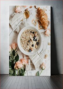 Πίνακας, Breakfast with Croissant and Muesli Πρωινό με κρουασάν και μούσλι