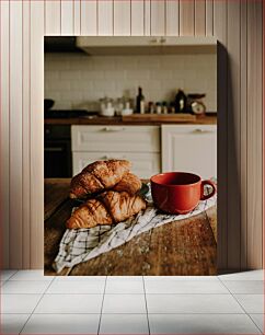 Πίνακας, Breakfast with Croissants and Coffee Πρωινό με κρουασάν και καφέ