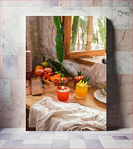 Πίνακας, Breakfast with Fresh Fruits and Juice Πρωινό με φρέσκα φρούτα και χυμούς