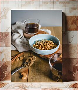 Πίνακας, Breakfast with Granola and Coffee Πρωινό με Granola και καφέ