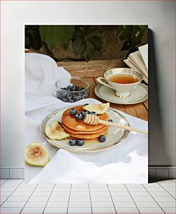 Πίνακας, Breakfast with Pancakes and Tea Πρωινό με τηγανίτες και τσάι