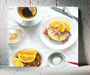 Πίνακας, Breakfast with Tea and Fruit Πρωινό με τσάι και φρούτα