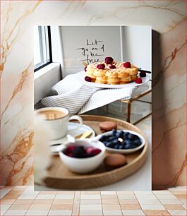 Πίνακας, Breakfast with Waffles and Berries Πρωινό με βάφλες και μούρα