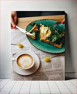 Πίνακας, Breakfast with Waffles and Coffee Πρωινό με βάφλες και καφέ
