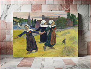 Πίνακας, Breton Girls Dancing, Pont-Aven (1888) by Paul Gauguin