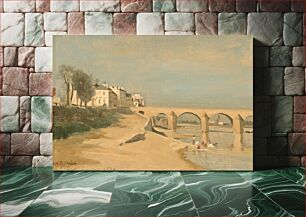 Πίνακας, Bridge on the Saône River at Mâcon (1834) by Jean-Baptiste-Camille Corot