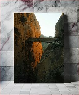 Πίνακας, Bridge over Canyon at Sunset Γέφυρα πέρα ​​από το φαράγγι στο ηλιοβασίλεμα