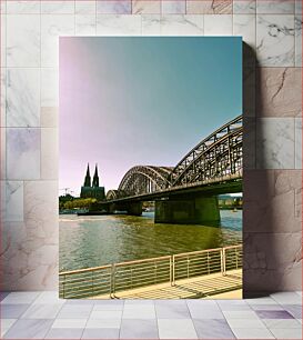 Πίνακας, Bridge Over River with Cathedral Γέφυρα πάνω από το ποτάμι με τον καθεδρικό ναό