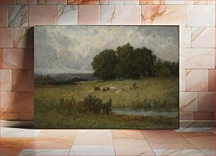 Πίνακας, Bright Scene of Cattle near Stream, Edward Mitchell Bannister