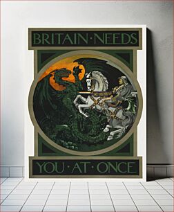 Πίνακας, Britain needs you at once (1915) poster by Parliamentary Recruiting Committee