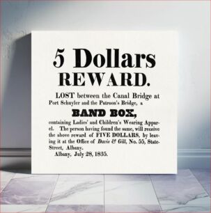 Πίνακας, Broadside (1835) 5 dollars reward announcement