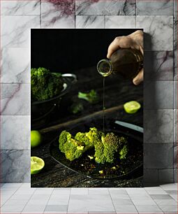 Πίνακας, Broccoli with Lime and Drizzled Dressing Μπρόκολο με λάιμ και περιχυμένο ντρέσινγκ