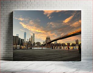 Πίνακας, Brooklyn Bridge at Sunset Γέφυρα του Μπρούκλιν στο ηλιοβασίλεμα