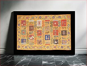 Πίνακας, Buddhist priest robe of fine quality kesi woven in squares and strips of different color to represent the rags of Buddha in his mendicant days
