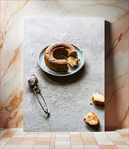 Πίνακας, Bundt Cake on Plate Τούρτα Bundt στο πιάτο