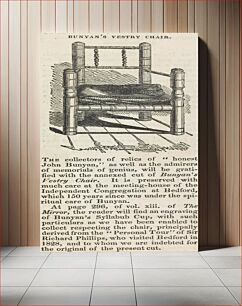 Πίνακας, Bunyan's Vestry Chair (with text) from the mirror; page 47 (Volume One)
