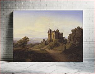 Πίνακας, Büresheim Castle on the Eifel River by F. Sødring