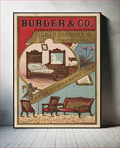 Πίνακας, Burger & Co., fine furniture manufacturers. N. W. cor. Eleventh & Market Sts