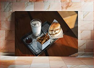 Πίνακας, Burger Meal on Tray Burger Meal στο δίσκο