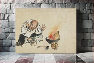 Πίνακας, Burning a Buddhist Image by Katsushika Hokusai