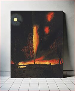 Πίνακας, Burning Oil Well at Night, near Rouseville, Pennsylvania, James Hamilton