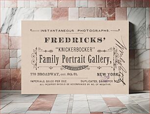 Πίνακας, Business card of Charles Fredricks