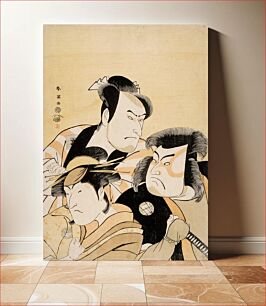 Πίνακας, Bust Portrait of Three Actors Ichikawa Kōmazō III, Sakata Hangorō III, Nakayama Tomisaburō I by Katsukawa Shun ei