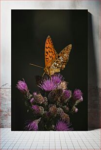 Πίνακας, Butterfly on Purple Flower Πεταλούδα στο μωβ λουλούδι