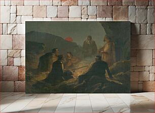 Πίνακας, By the fire (partisans), Cyril Kutlík