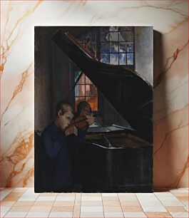 Πίνακας, By the grand piano, 1925, Alvar Cawén