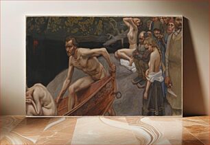 Πίνακας, By the river of tuonela, study for the jusélius mausoleum frescoes, 1903, by Akseli Gallen-Kallela