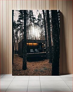Πίνακας, Cabin amidst the Forest Καμπίνα μέσα στο δάσος