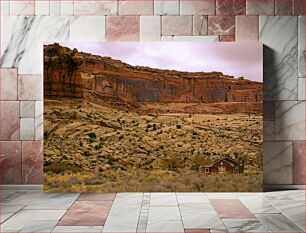 Πίνακας, Cabin in a Desert Landscape Καμπίνα σε ένα έρημο τοπίο