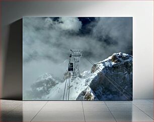 Πίνακας, Cable Car in Snowy Mountains Τελεφερίκ στα Χιονισμένα Όρη