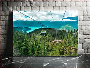 Πίνακας, Cable Car Over Scenic Landscape Τελεφερίκ πάνω από το γραφικό τοπίο