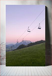 Πίνακας, Cable Cars at Sunset Τελεφερίκ στο ηλιοβασίλεμα