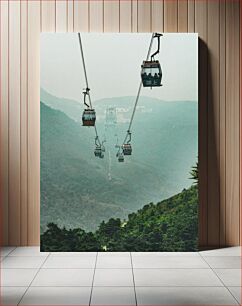 Πίνακας, Cable Cars in the Misty Mountains Τελεφερίκ στα ομιχλώδη βουνά