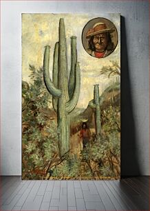 Πίνακας, Cactus Landscape with Portrait of Geronimo by Henry H. Cross