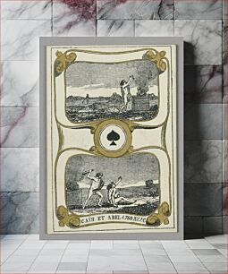 Πίνακας, Cain and Abel, Playing Card from Set of "Cartes héroïques" or "Des grands hommes", Alphonse Joseph Ferdinand Minne
