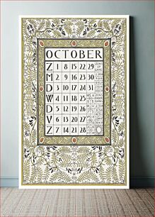 Πίνακας, Calendar for October 1899 (1898) by Gerrit Willem Dijsselhof